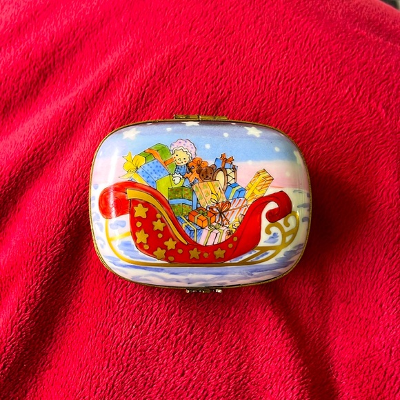 Limoges Trinket Box - Christmas Sleigh